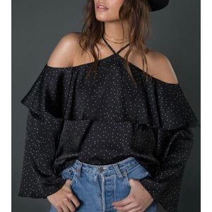 AFRM Star print cold shoulder top- BRAND NEW!